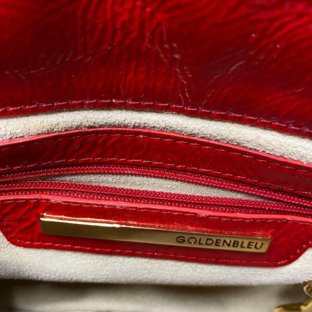 Goldenbleu Katie Woven Clutch Red Leather Clutch - Picture 3 of 10
